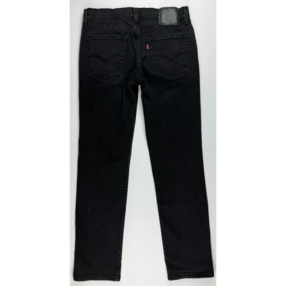 Levi's 514 Straight Fit Jeans Black Wash W30 L32 Waterless Denim